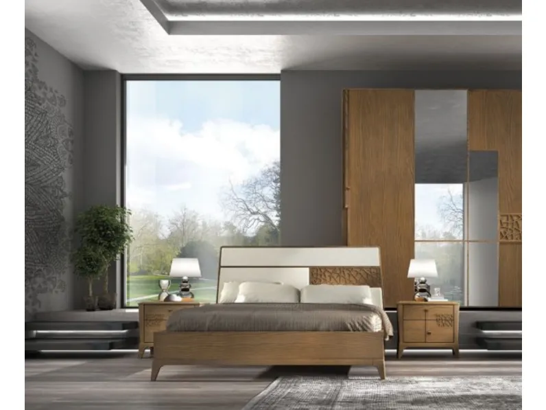 Letto Manhattan art 6103 con testiera imbottita di Padovani Mobili