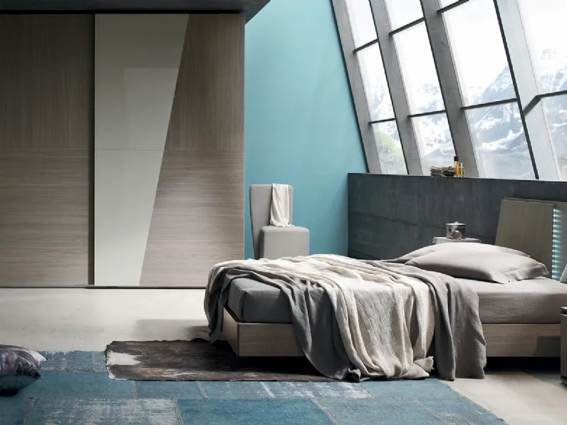 Letto Slide con doppio pannello testiera e luci a led di Maronese Acf