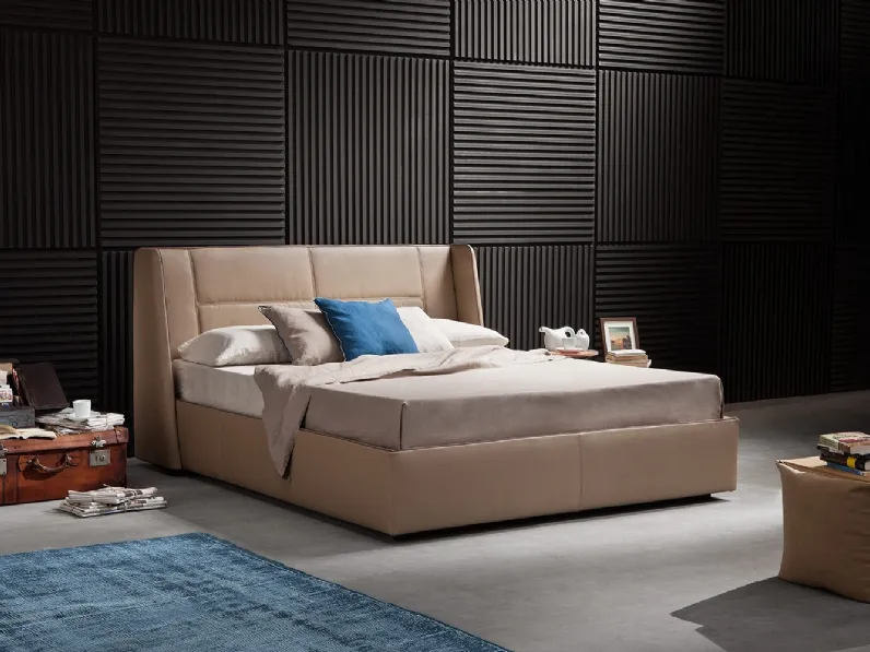 Letto in pelle con testiera Maya di Novaluna