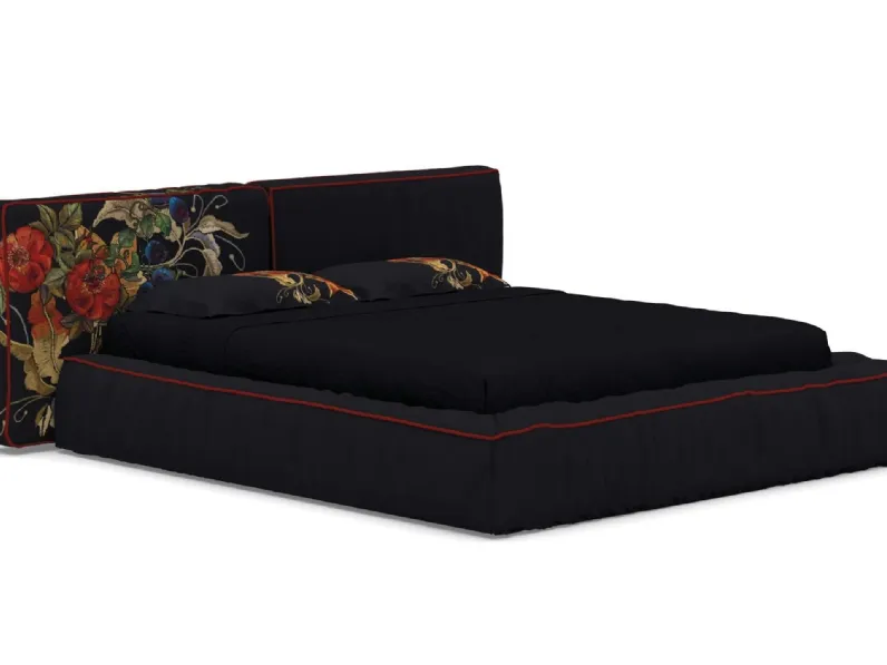 Letto imbottito in tessuto con testiera Teddy di Migliorino