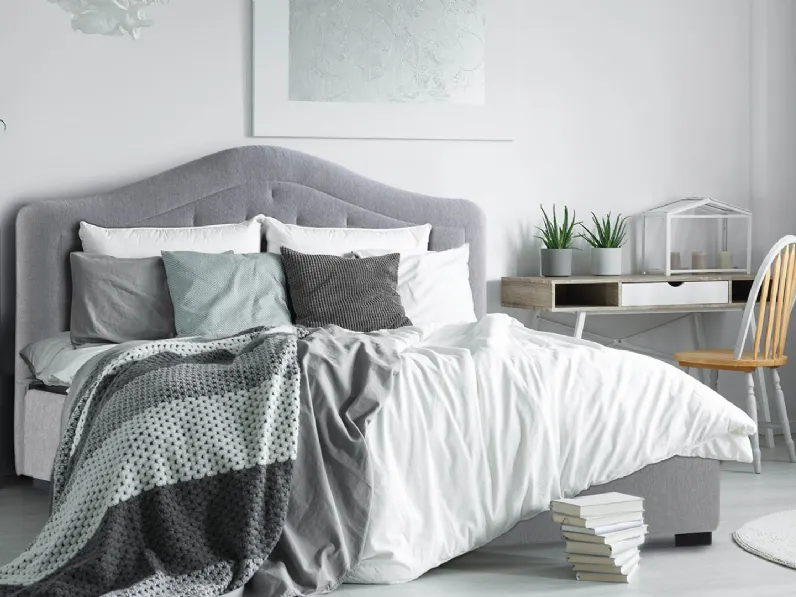 Letto con testiera sagomata Bora di Milano Bedding
