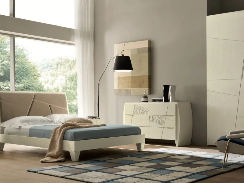 Letto con testiera in ecopelle Mondrian di Modo 10
