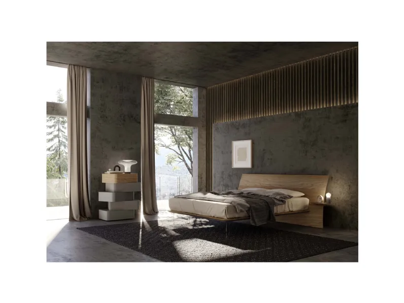 Letto con testiera My Love in legno di quercia di Voltan