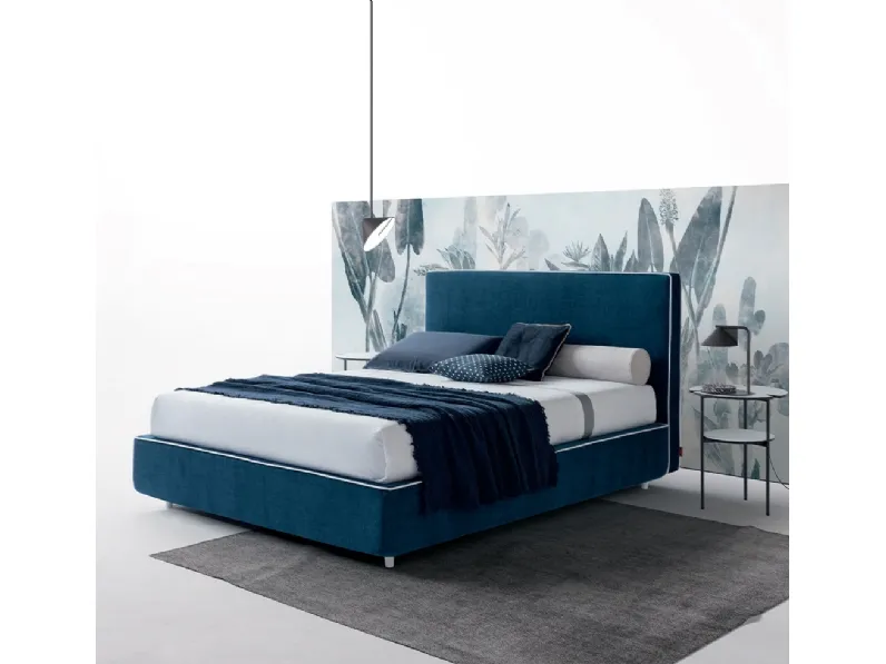 Letto in tessuto con testiera Avorio di Nefi Italia