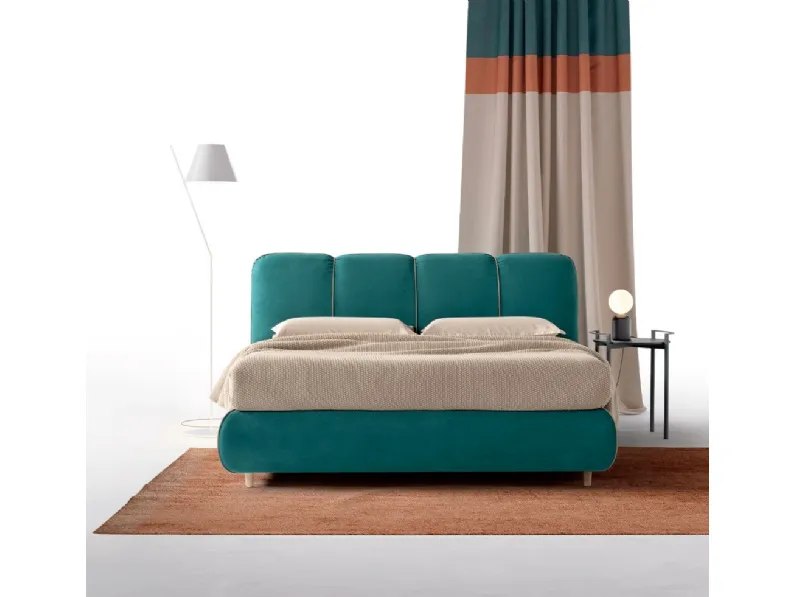 Letto imbottito con testiera trapuntata Cordelia di Nefi Italia