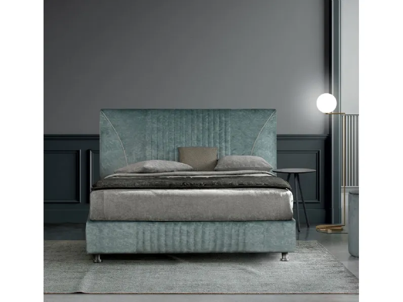 Letto matrimoniale in tessuto trapuntato con testiera alta Decor di Nefi Italia
