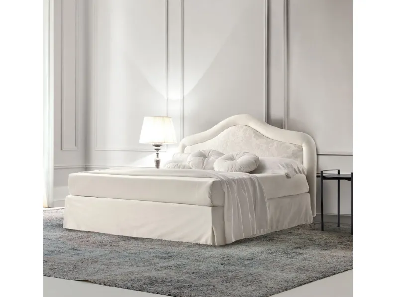 Letto matrimoniale in tessuto con testiera sagomata Eliodoro di Nefi Italia