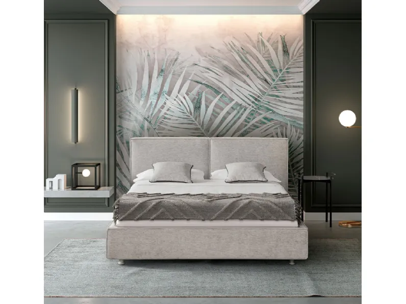 Letto matrimoniale in tessuto con testiera Eosite di Nefi Italia