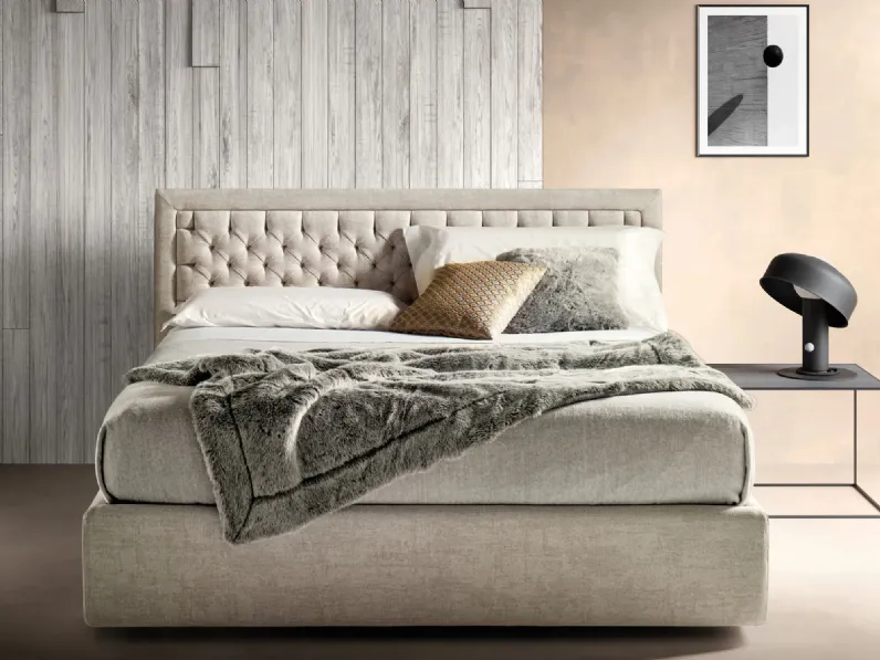 Letto in tessuto con testiera trapuntata Nest di Bside