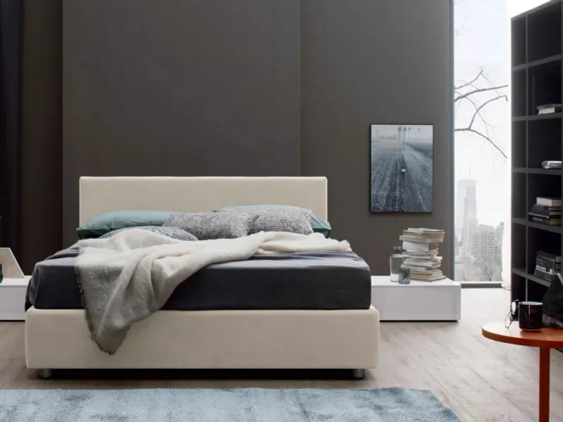 Letto con contenitore New Life di Spagnol Salotti
