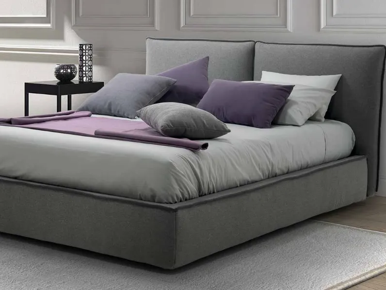 Letto matrimoniale in tessuto imbottito Norte di Rimar