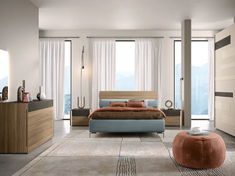 Letto Notte di Stelle 07 in melaminico e tessuto di Corso 11