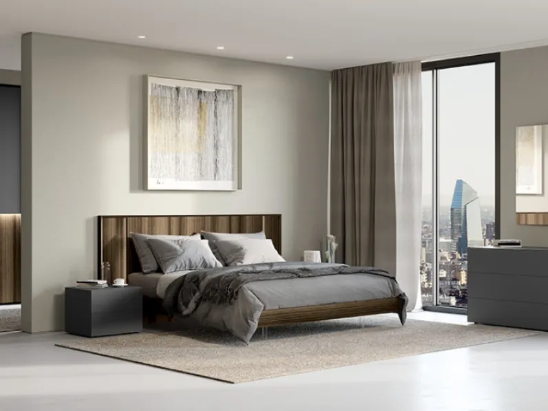 Letto matrimoniale con testiera Nouvelle di Febal Casa