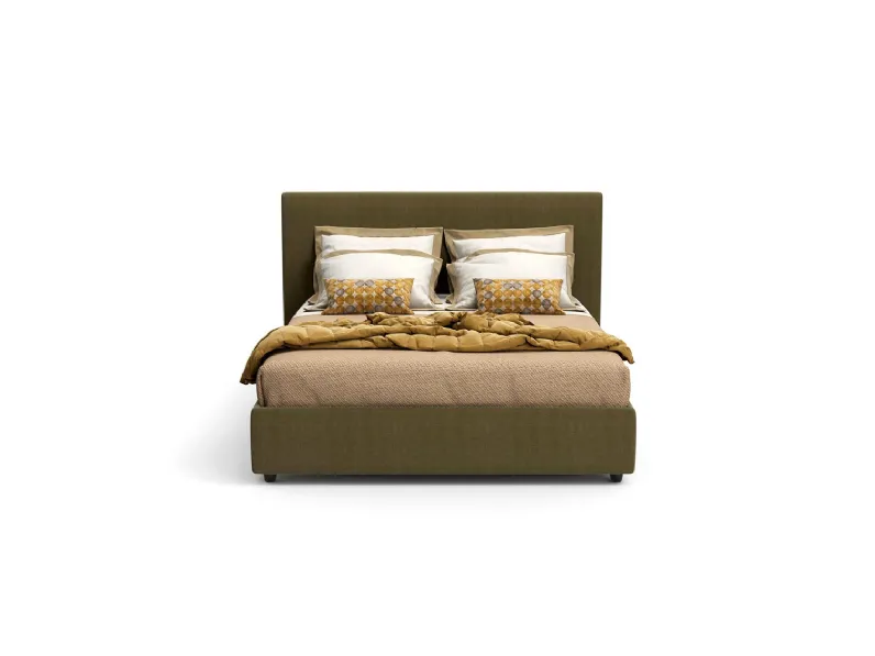 Letto matrimoniale in tessuto con box contenitore Harem di Novaluna