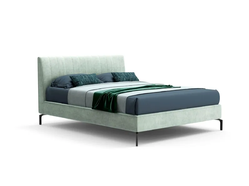 Letto in tessuto con testiera Malaga di Novaluna