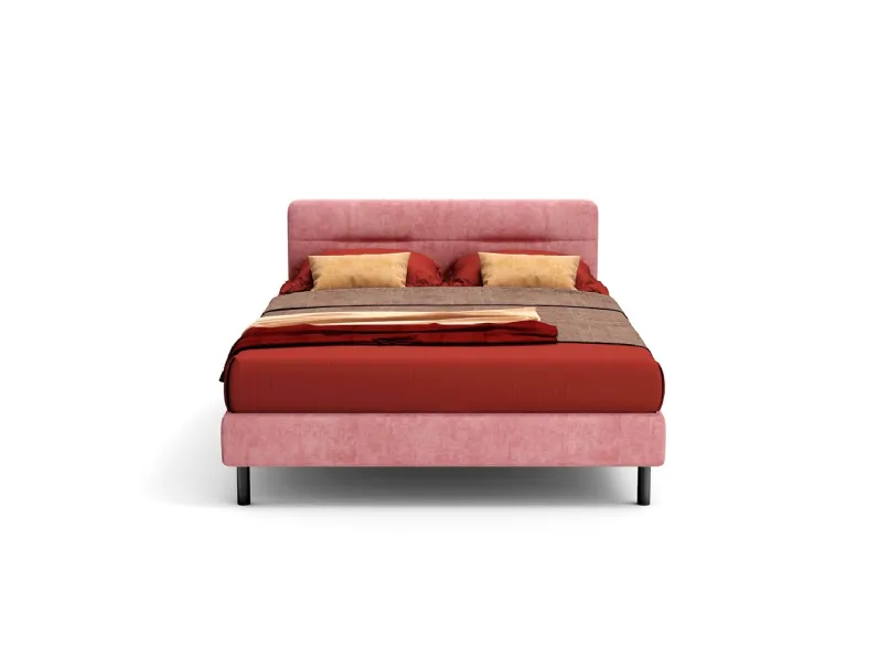 Letto in tessuto imbottito con testiera Toledo di Novaluna