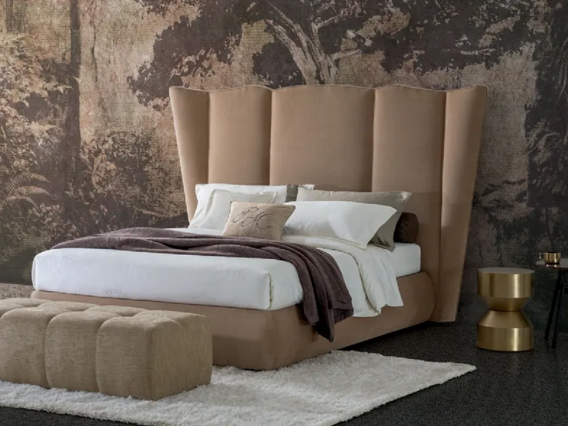 Letto in tessuto Opera Sipario con box contenitore di Oggioni