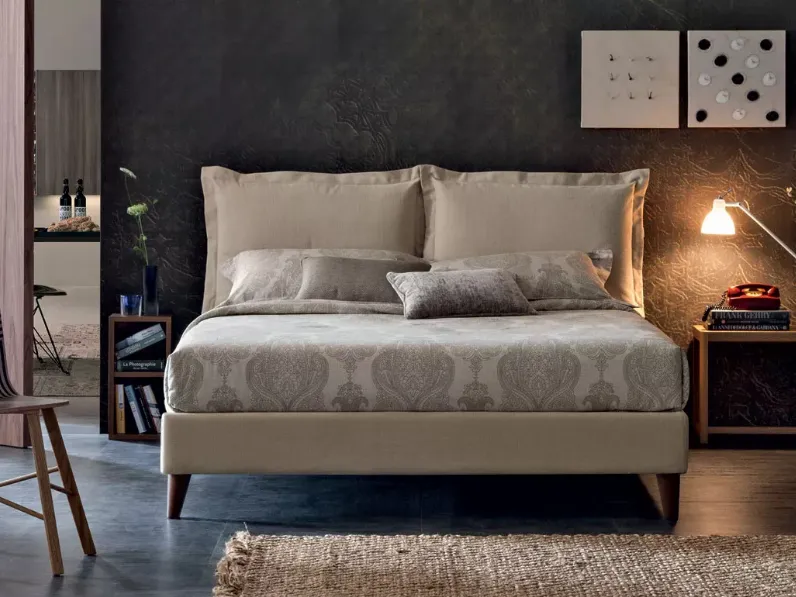 Letto in tessuto Vivian con box contenitore di Oggioni