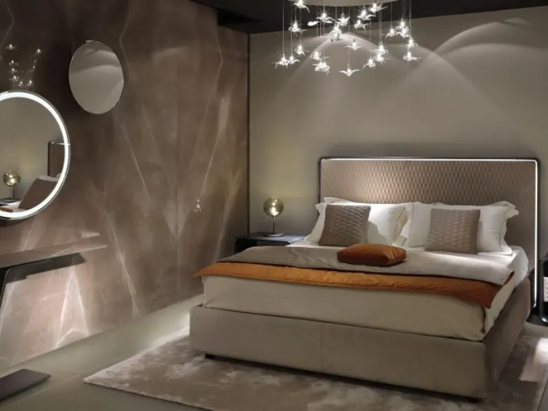 Letto in pelle con box contenitore Oh di Reflex