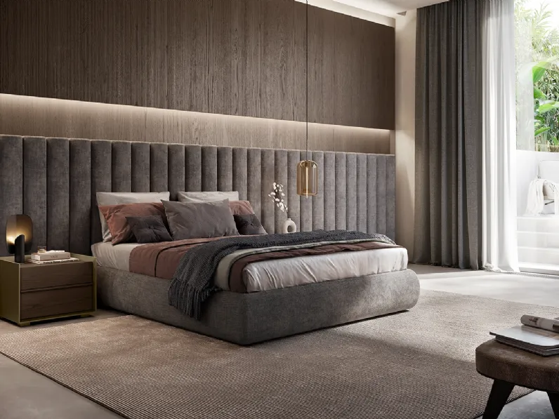 Letto matrimoniale Dress Code in velluto di Olivieri