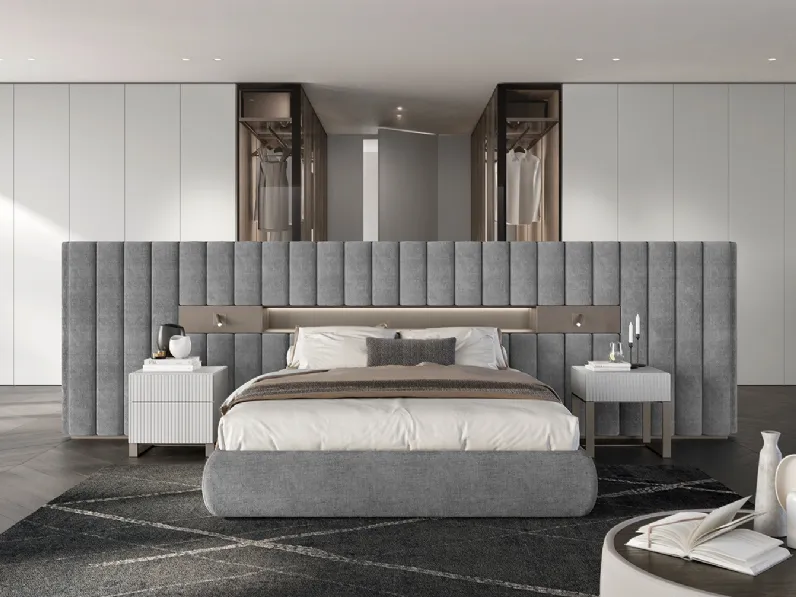 Letto matrimoniale Dress Code in velluto di Olivieri