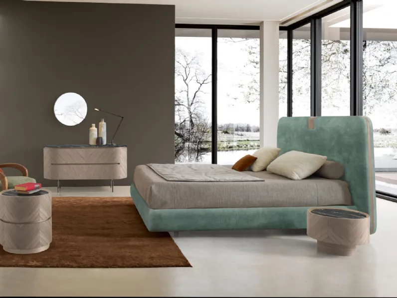 Letto Onigiri Fluttuante in tessuto imbottito di Modesign