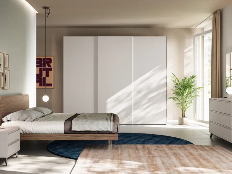 Letto matrimoniale in materico Noce Arca Night 09 di Orme