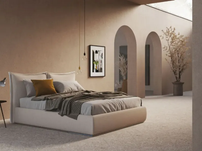 Letto moderno in tessuto con testiera Patricia di Ergogreen