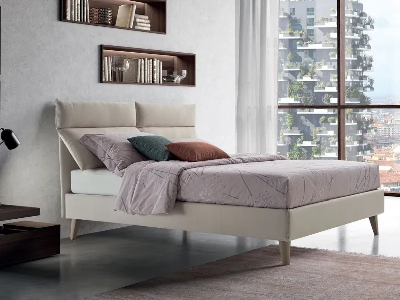 Letto con testiera e box contenitore Plio di Oggioni