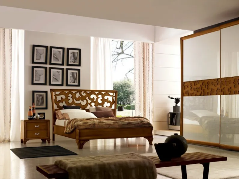 Letto in legno con testiera intagliata Portofino di Modo 10