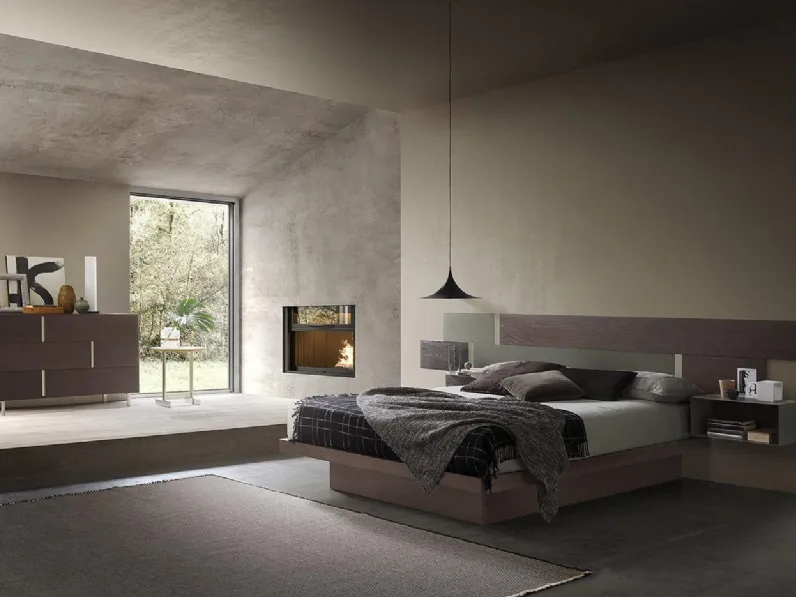 Letto con testiera e contenitore Regolo di Mobilgam