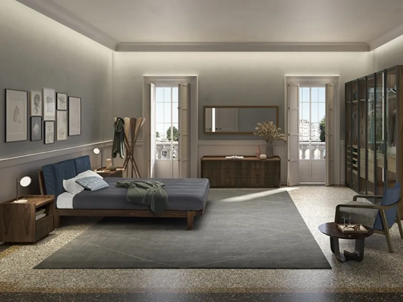 Letto con testiera Revo Soft Bed di Riva1920