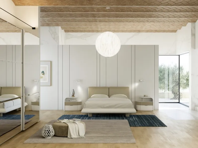 Letto con testiera imbottita Ricordo di Fazzini