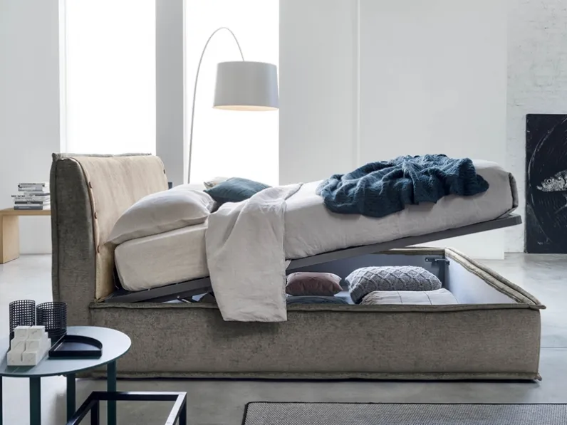 Letto contenitore in tessuto Boston di Rigosalotti