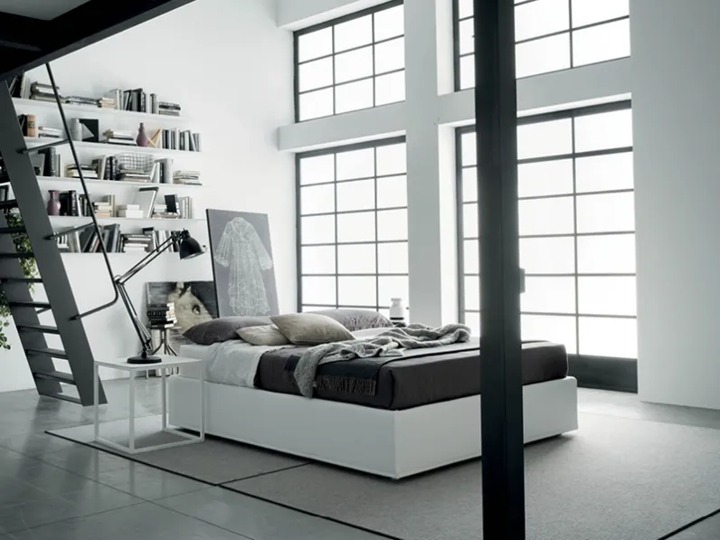 Letto matrimoniale in tessuto Sommier di Rigosalotti