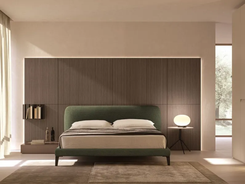Letto in tessuto imbottito Riviera di Tagliabue Mobili