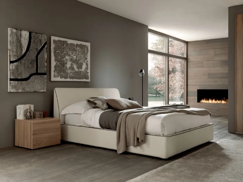 Letto con testiera e box contenitore Roger di Felver