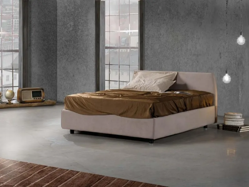 Letto con testiera in tessuto Monaco di Salvetti