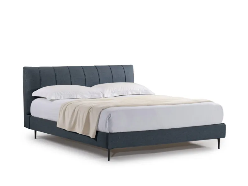 Letto in tessuto con testiera Teo di Salvetti