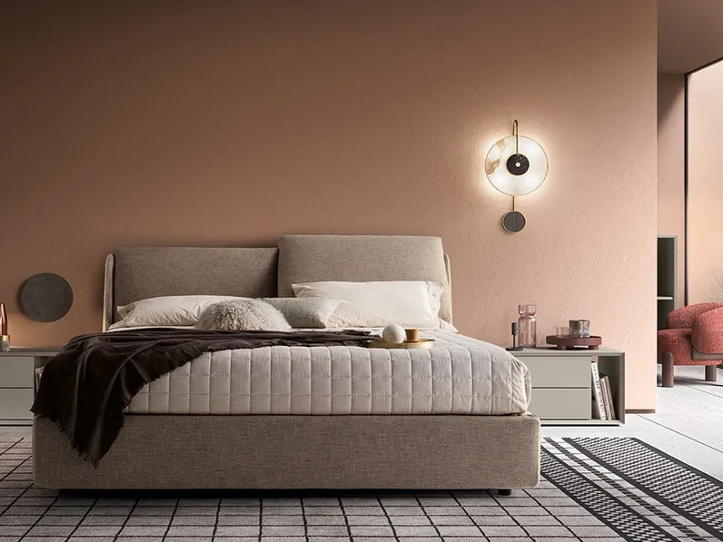 Letto in tessuto imbottito Seattle di Kico