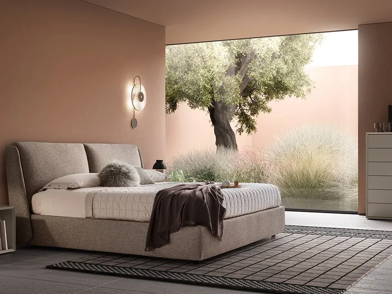 Letto in tessuto imbottito Seattle di Kico