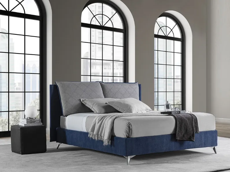 Letto in tessuto con contenitore Shift di Crippa Salotti