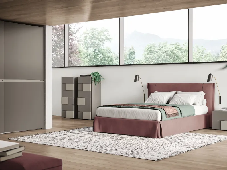 Letto in pelle nabuk Siena di Spagnol Salotti