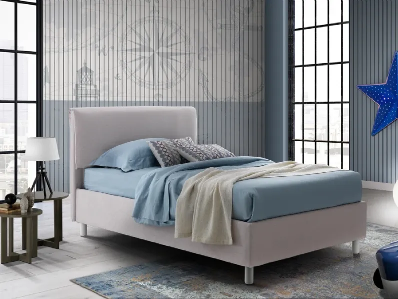 Letto singolo con testiera Gorgona di Artigianaletti