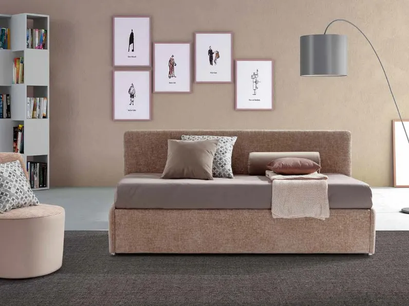 Letto singolo con contenitore Coco Back di Rimar