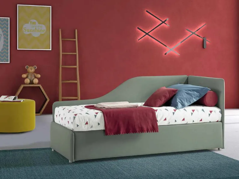 Letto singolo in tessuto Coco Shape di Rimar