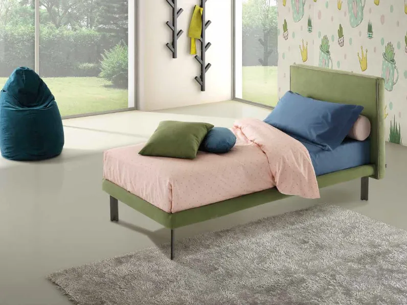 Letto singolo con testiera Des Alpes di Rimar