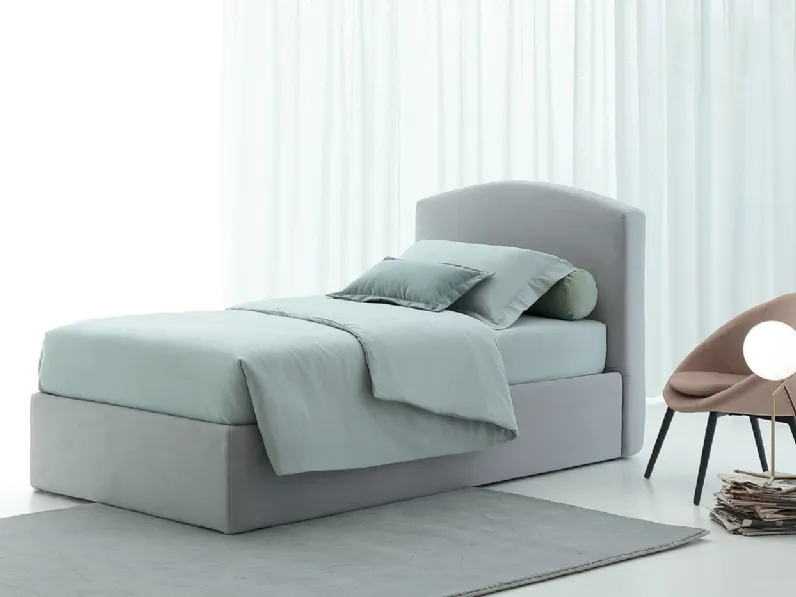 Letto singolo con contenitore Face di Oggioni
