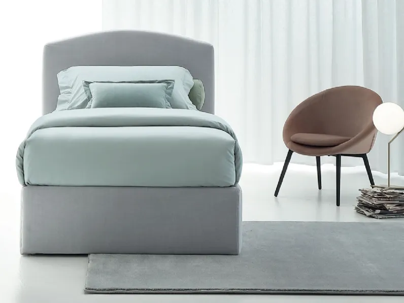 Letto singolo con contenitore Face di Oggioni