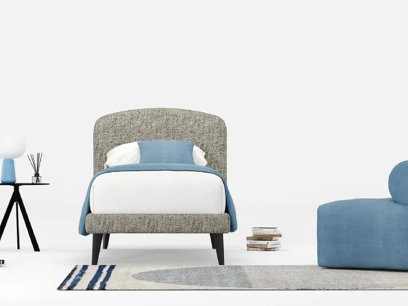 Letto singolo con testiera tonda Harry di Divaletti Home